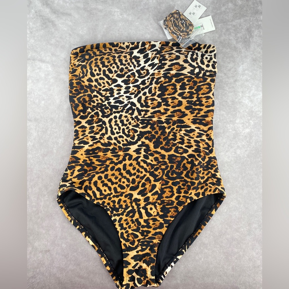 Calvin Klein Leopard-PrintOne-Piece Swimsuit - Picture 3 of 5